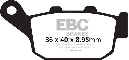 EBCブレーキ UK製 セミ-シンタリング Vパッド リア右側用 | FA496V