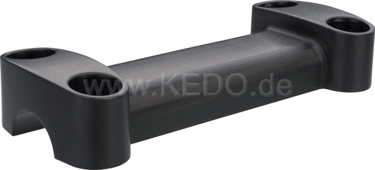 Kedo Handlebar grip 'Sporty', black anodized aluminum, incl 4 pcs.. fixing screws + 4 pcs. black cover caps | 30513B