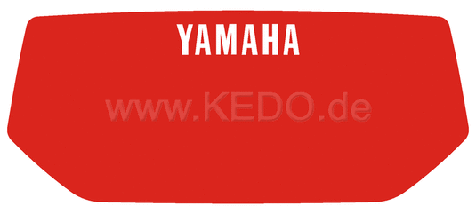Kedo Decal Headlight Mask, red with white lettering YAMAHA (HeavyDuty quality with protective laminate) fits item 29451 / 29451RP / 28656 / 28656RP | 22111R