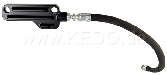 Kedo Twin Feed Oil Line Kit 'Vintage Black Line' with Black Textile pants and Black Anodized aluminum block with fins, Complete Kit | 92108