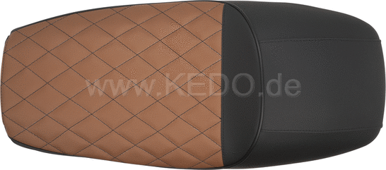 Kedo Seat 'Classic Racer' black / brown, top with hand sewn diamond pattern, ready-to-mount incl rear seat brackets. | 40582