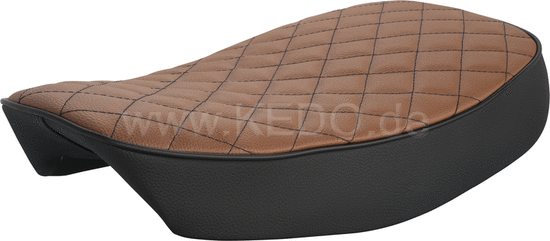 Kedo Comfort Seat "Heritage", black / brown top with hand sewn diamond pattern, ready-to-mount, including rear bracket 27153, length 55cm | 40907