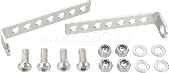 Kedo Indicator Mounting Kit Universal, stainless steel, fits license plate bracket E.G. item 23470/63020/62023 and indicator with 8mm stem, one pair | 63022-8