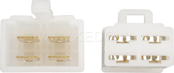 Kedo 4-Way Connector / Housing-Set with snap-in nose incl 2x4 Connector Type 250th | 41552-4