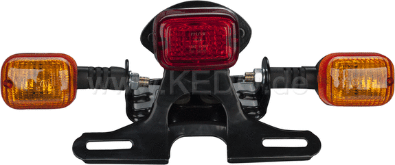 Kedo TT-style taillight adapter suitable for OEM XT500 taillight bracket and taillight 50590, Supplied with all small parts, without taillight | 50504