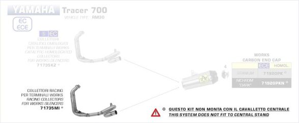 Arrow / アロー ワークサイレンサーのためのアローストリートレーシングコレクター | 71735MI