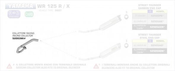 ARROW / アロー YAMAHA WR 125 X '09-10 ステンレス RACING コレクター | 52003MI