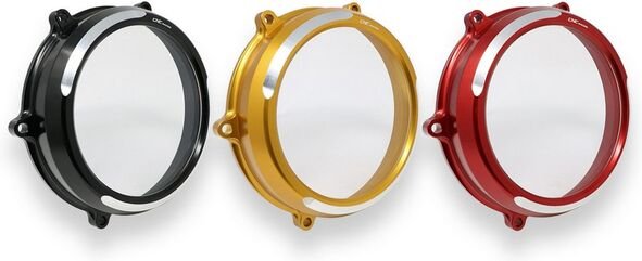 CNC Racing / シーエヌシーレーシング Clear oil bath clutch cover Ducati Streetfighter V4 BICOLOR, Gold | CA210GS