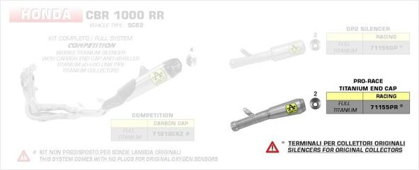 Arrow / アローストリートチタンプロレースサイレンサー、エンドキャップチタン、DBキラーが含まれています | 71155PR