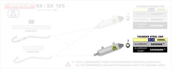 ARROW / アロー UM DSR 125 EX '18 eマーク認証 アルミニウムサンダー サイレンサー ウェルデッドリンクパイプ付 オリジナル / Arrowコレクター用 | 52509AO