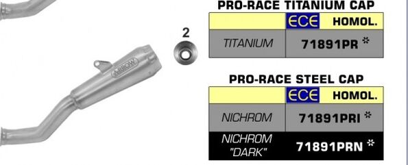 ARROW / アロー ハスクバーナ VITPILEN 701 '18/19 eマーク認証 ニクロム DARK PRO-RACE サイレンサー カーボンエンドキャップ付 + ウェルデッド リンクパイプ | 71891PRN