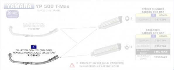 ARROW / アロー YAMAHA T-MAX 500 '08 コレクター 触媒コンバーター付 | 71390KZ