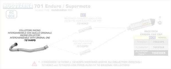 ARROW / アロー ハスクバーナ 701 ENDURO SUPERMOTO '17 ステンレスコレクター| 72144PD