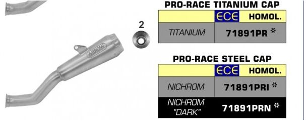 ARROW / アロー ハスクバーナ VITPILEN 701 '18/19 eマーク認証 ニクロム PRO-RACE サイレンサー カーボンエンドキャップ付 + ウェルデッド リンクパイプ | 71891PRI