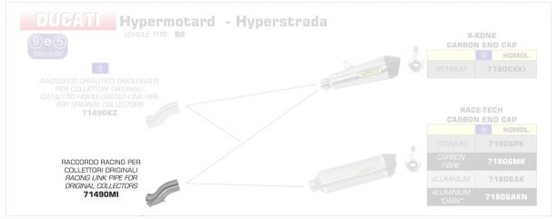 ARROW / アロー DUCATI HYPERSTRADA '13 スチール リンクパイプ オリジナルコレクター用 | 71490MI