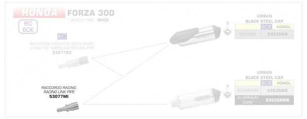 ARROW / アロー HONDA FORZA 300 '18 ステンレス リンクパイプ + オリジナルコレクター | 53077MI