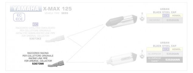 ARROW / アロー YAMHA X-MAX 125 '18 ステンレス リンクパイプ + オリジナルコレクター | 53073MI