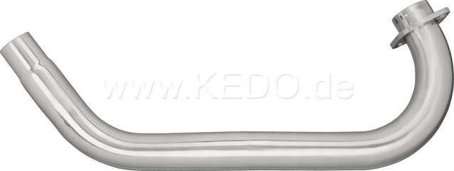 Kedo header pipe 'sweptback', Brushed Stainless Steel (d. = 44 / 41.5mm including HD-Flange, Lower Mounting Spot and lambda sensor thread (Bottom)) | 92062BR