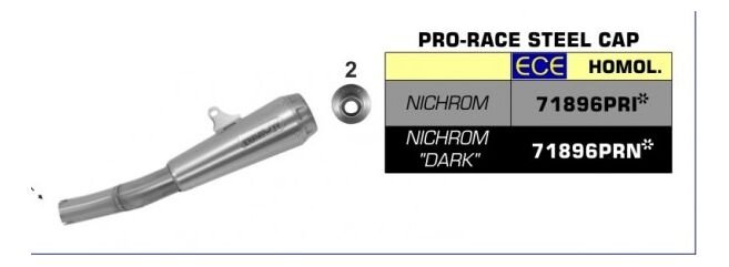 ARROW / アロー HONDA CB 500X 2019 eマーク認証 PRO-RACE ニクロム DARK サイレンサー ウェルデッドリンクパイプ付 オリジナル / Arrowコレクター用 | 71896PRN
