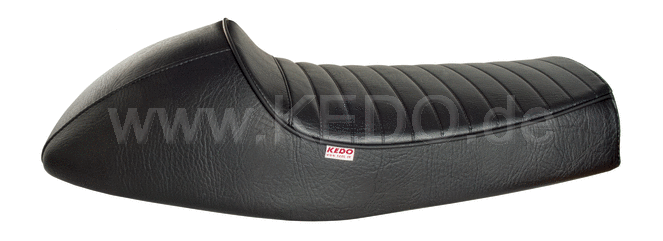 Kedo Seat 'Classic Racer', Black with Ribbed Seat Cover and Black Piping, including rear brackets. | 40592