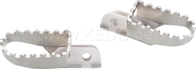 Kedo HD Stainless Steel Footpegs (Left & Right), for 8mm Bolt (1 pair), stepping surface approx. 32x68mm | 30584