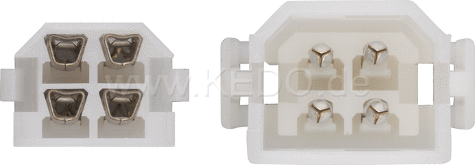 Kedo 4-Pin Connector Housing incl 2x4 round type connectors | 41545-4