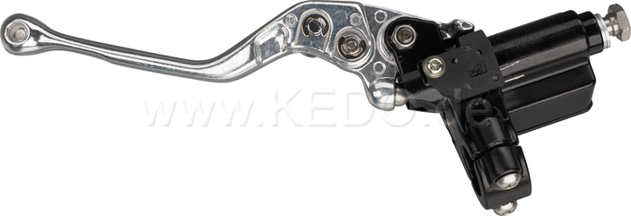 Kedo Replica Master Cylinder incl adjustable aluminum lever (4x), stainless steel banjo bolt and brake switch (mirror clamp see item 40104) | 40128