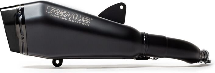 Remus / レムス RS Euro 4, machined aluminium endcap, ブラック coated, ステンレススチール ブラック, incl. (ECE-) approval | 44772 100165-1