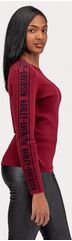 Harley-Davidson Jacquard Sleeve Sweater For Women, Cabernet | 96221-22VW