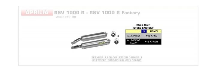 ARROW / アロー APRILIA RSV 1000 R '04/05-TUONO 1000 '06 ブラックアルミニウム サイレンサー | 71677AON