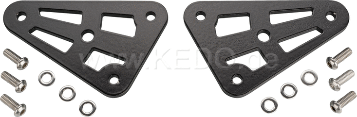 Kedo Head Light Bracket Set "NEO-CNC", replace the original thick brackets, incl 8mm mount for mini indicators, stainless steel black coated | 33115