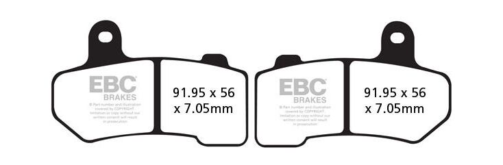 EBCブレーキ UK製 セミ-シンタリング Vパッド フロント左側用 | FA409V
