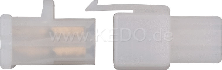 Kedo 2-Pin Connector / Housing-Set with snap-in nose incl 2x2 Connector Type 250th | 41552-2