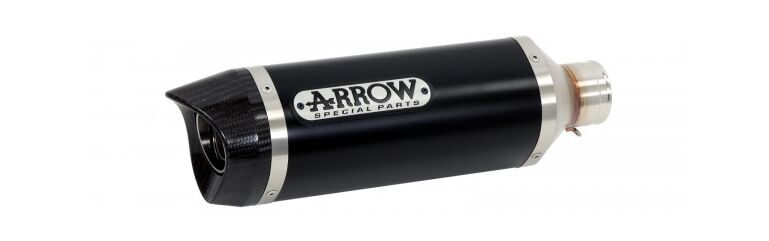 Arrow / アロー Street Street Thunder Aluminium Dark Silencer with Carby End Cap、Endcap Carbon、ECEホモログ、DBキラーが含まれています | 71912AKN