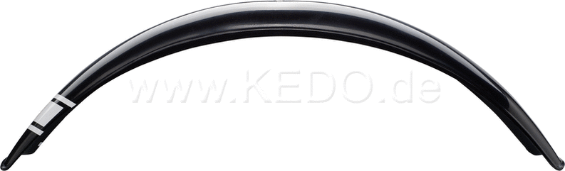 Kedo Trial Front Fender Stilotor, black colored, dim. approx .: 740mm long, 100mm wide, max. 135mm radian measure, incl. SpeedBlock decal white | 30077S
