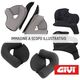 GIVI / ジビ チークパッド + ツースナップ 2013- サイズ XL | Z2255B61R