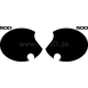 Kedo Side Cover Decal Set '500', Black, 4 Pieces, Right & Left, Black Lettering | 21072