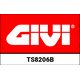 GIVI / ジビ Backrest glossy black to be mounted with the SR8206 rear rack | TS8206B