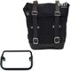 Unitgarage / ユニットガレージ Waxed suede Side Pannier + R18 frame for Fishtail exhaust, JetBlack | U002+3401-JetBlack