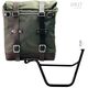 Unitgarage / ユニットガレージ Canvas Side Pannier Scram 22L-30L + Left Subframe Triumph Bonneville T100 (2001-2016), Green/Brown | U201+1005SX-Green-Brown