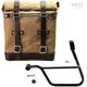 Unitgarage / ユニットガレージ Canvas Side Pannier Scram 22L-30L + Left Subframe Triumph T100 (2017 until now), Beige/Brown | U201+1011SX-Beige-Brown