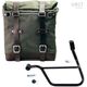 Unitgarage / ユニットガレージ Canvas Side Pannier Scram 22L-30L + Left Subframe Triumph T100 (2017 until now), Green/Brown | U201+1011SX-Green-Brown