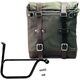 Unitgarage / ユニットガレージ Canvas Side Pannier Scram 22L-30L + Right Subframe Triumph Thruxton & Thruxton R 1200 (2016 until now), Green/Brown | U201+1020DX-Green-Brown