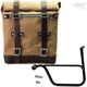 Unitgarage / ユニットガレージ Canvas Side Pannier Scram 22L-30L + Left Subframe Triumph Thruxton & Thruxton R 1200 (2016 until now), Beige/Brown | U201+1020SX-Beige-Brown