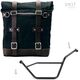 Unitgarage / ユニットガレージ Canvas Side Pannier Scram 22L-30L + Left Subframe Bmw GS 850/1100/1150 e ADV, Black/Brown | U201+1524SX-Black-Brown