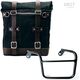 Unitgarage / ユニットガレージ Canvas Side Pannier Scram 22L-30L + Left Subframe Mash, Black/Brown | U201+2600SX-Black-Brown