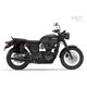 Unitgarage / ユニットガレージ Waxed suede side pannier Scram 22L-30L + Right Subframe Triumph T100 (2017 until now), JetBlack | U202+1011DX-JetBlack