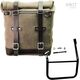 Unitgarage / ユニットガレージ Waxed suede side pannier Scram 22L-30L + Left Subframe Caballero, MossGrey | U202+2253SX-MossGrey