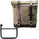 Unitgarage / ユニットガレージ Waxed suede side pannier Scram 22L-30L + Subframe R18 for Straight pipe exhaust, MossGrey | U202+3400-MossGrey