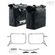 Unitgarage / ユニットガレージ Two Khali side panniers in TPU 35L - 45L + Pair of aluminium plates with Inox Subframe R & GS, Black Panniers + Silver Frames | 2xUG002+2xAL0+1528-Black-Panniers+Silver-Frames